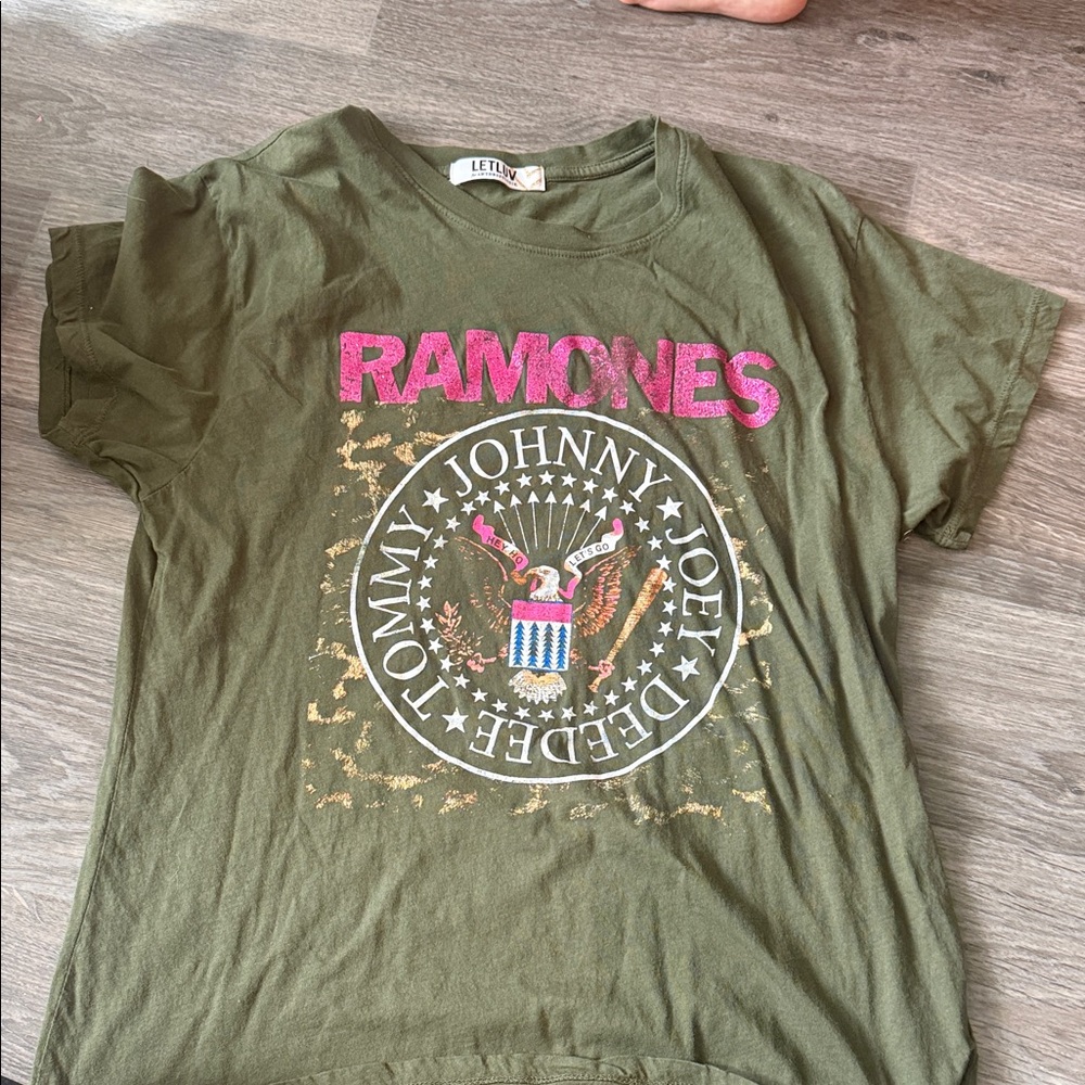 Ramones Graphic Tee - Olive Green